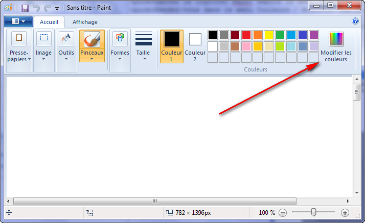 Paint et modification de couleurs
