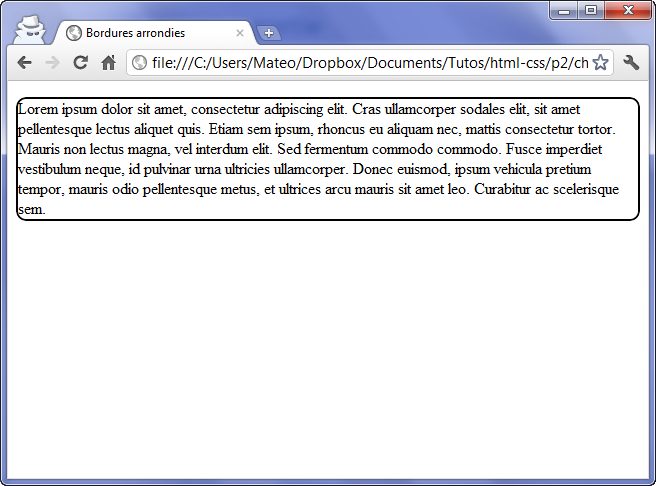 Des bordures arrondies