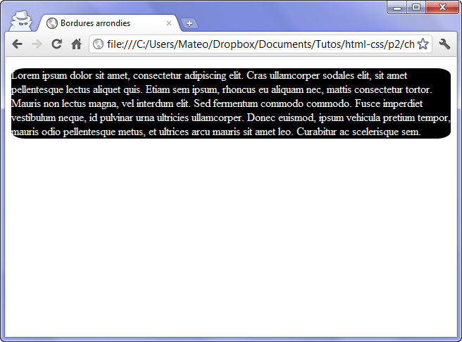 Bordures arrondies elliptiques